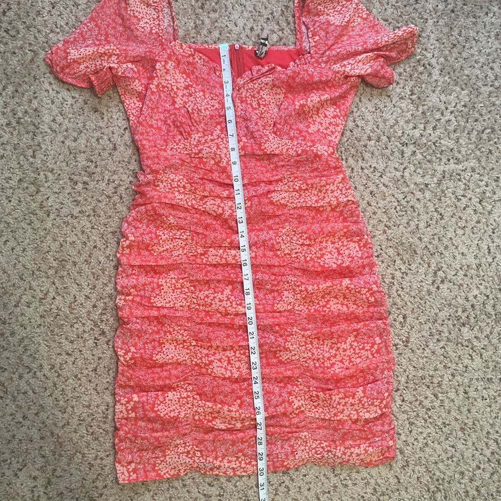 Pink Orange Floral Mini Dress - Picture 12 of 12